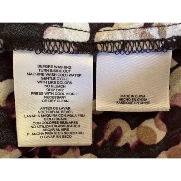 Anne Klein Multicolor Crew Neck 1/4-Button Up Long Sleeve Shift Dress Women Sz M - Picture 11 of 12
